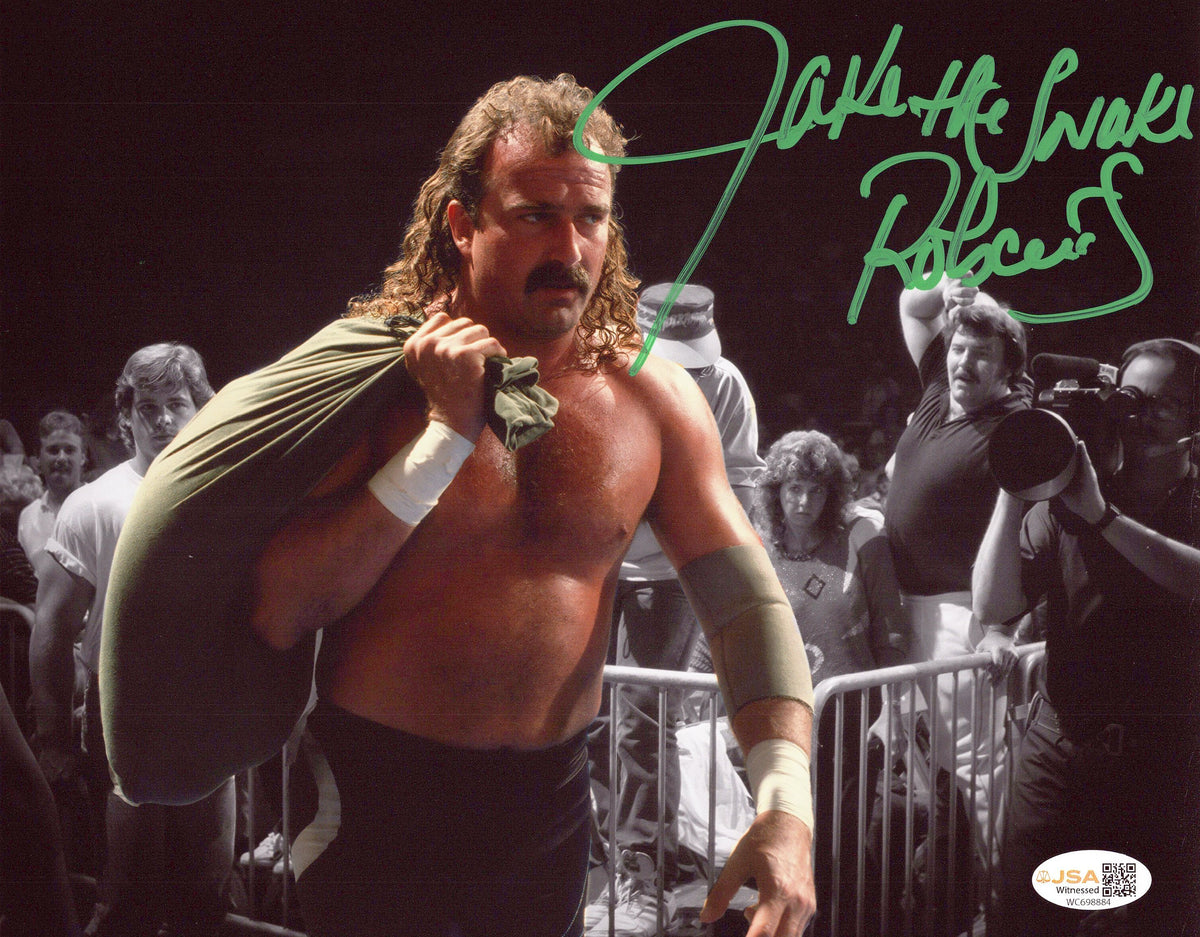 Jake Roberts (8x10) coa photo signed autographed WWE WCW JSA COA
