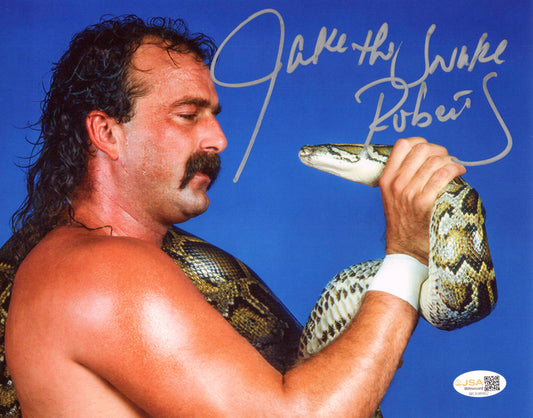Jake Roberts (8x10) coa photo signed autographed WWE WCW JSA COA