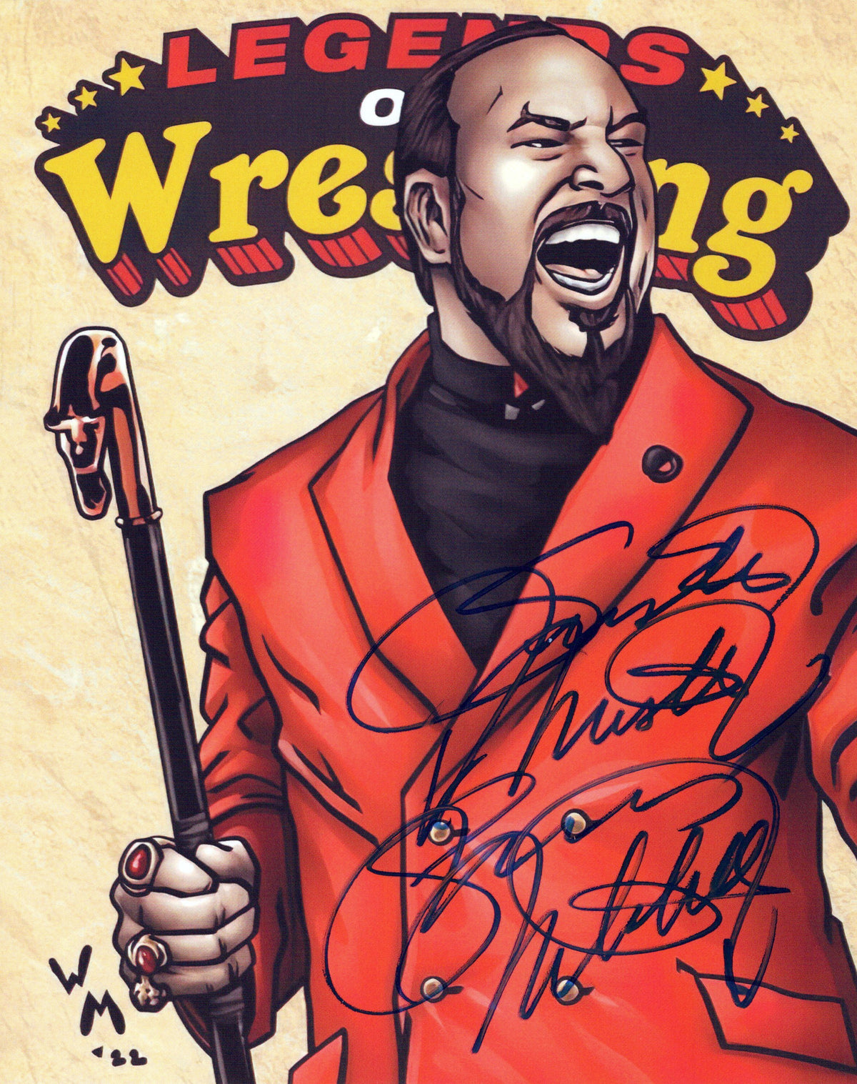 Sinister Minister Father James Mitchell 8x10 ECW WWE TNA signed auto autographed