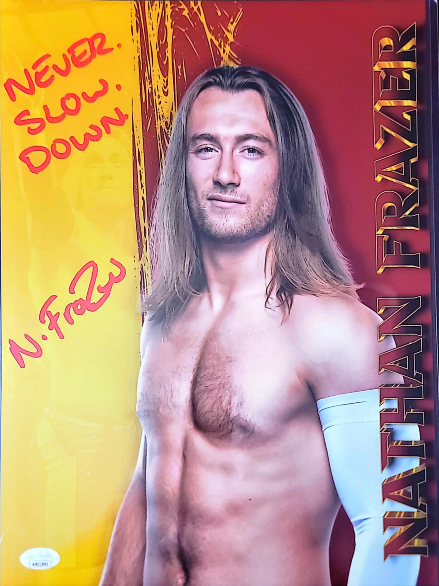 Nathan Frazer inscribed (11x14 metallic) funhouse WWE NXT photo signed auto autographed