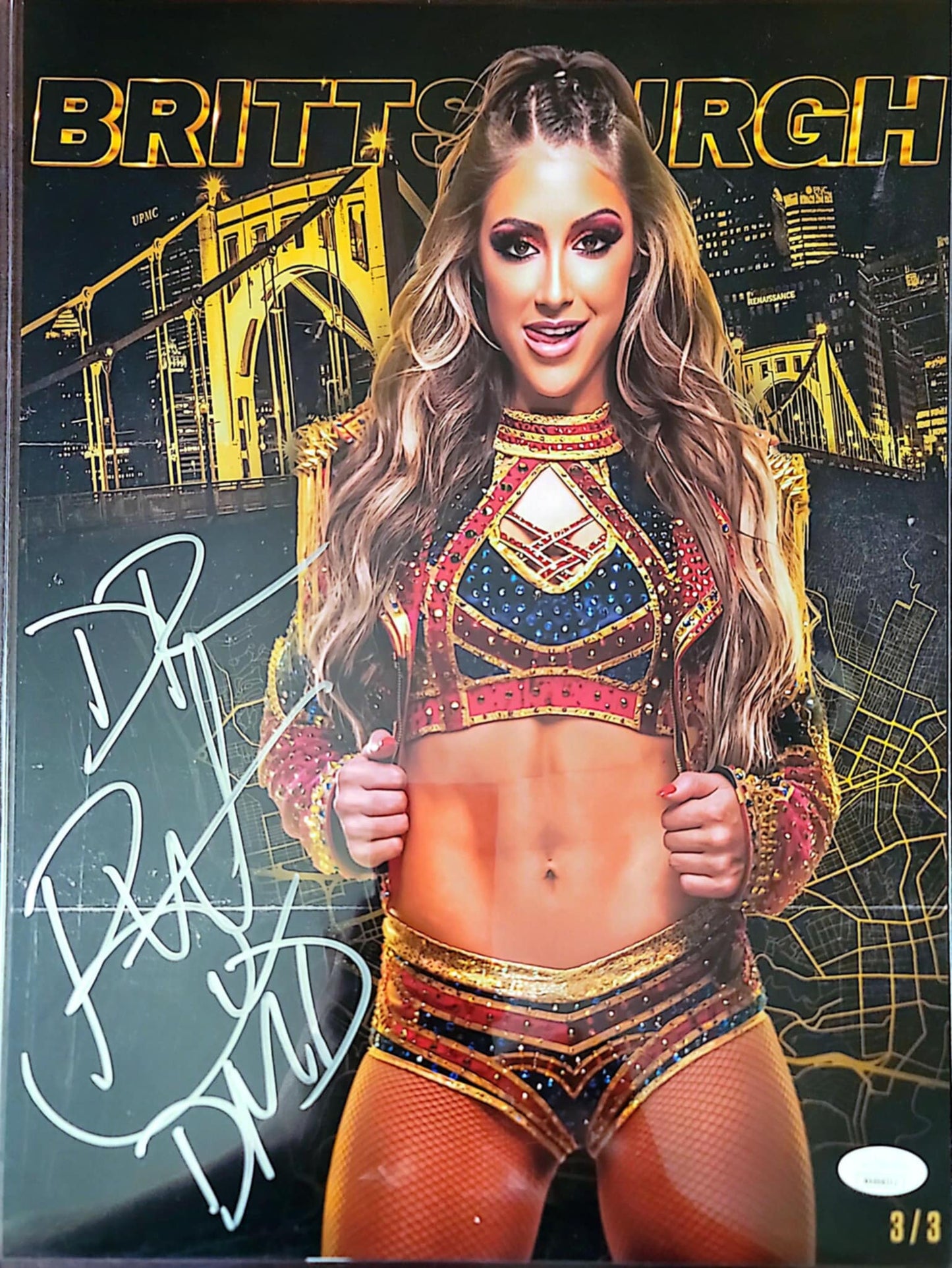 Britt Baker jsa (metallic 11x14) photo signed auto autographed AEW