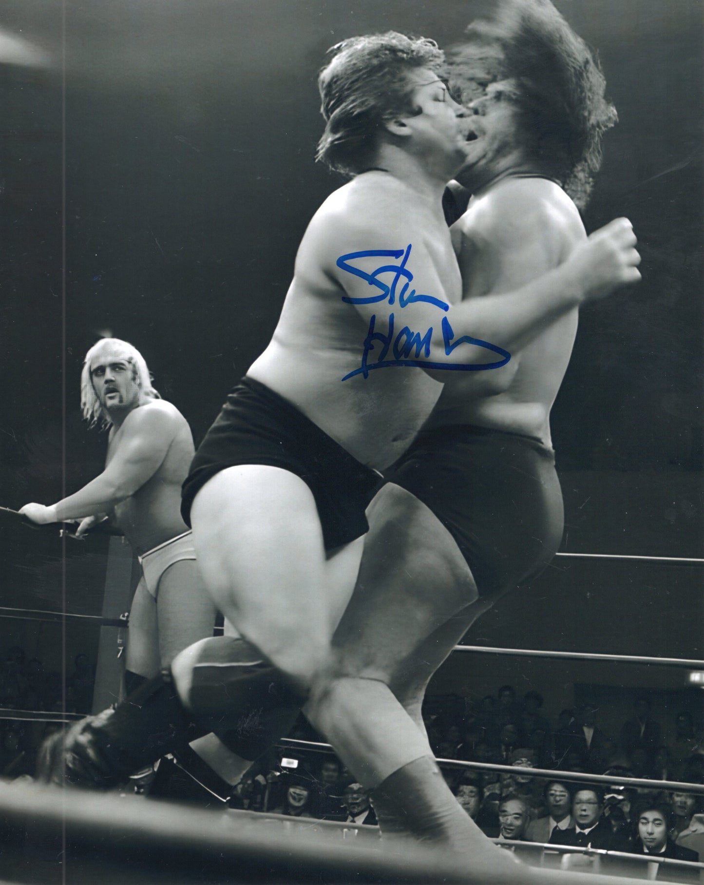 Stan Hansen (metallic 8x10 photo) NWA WCW signed auto autograph