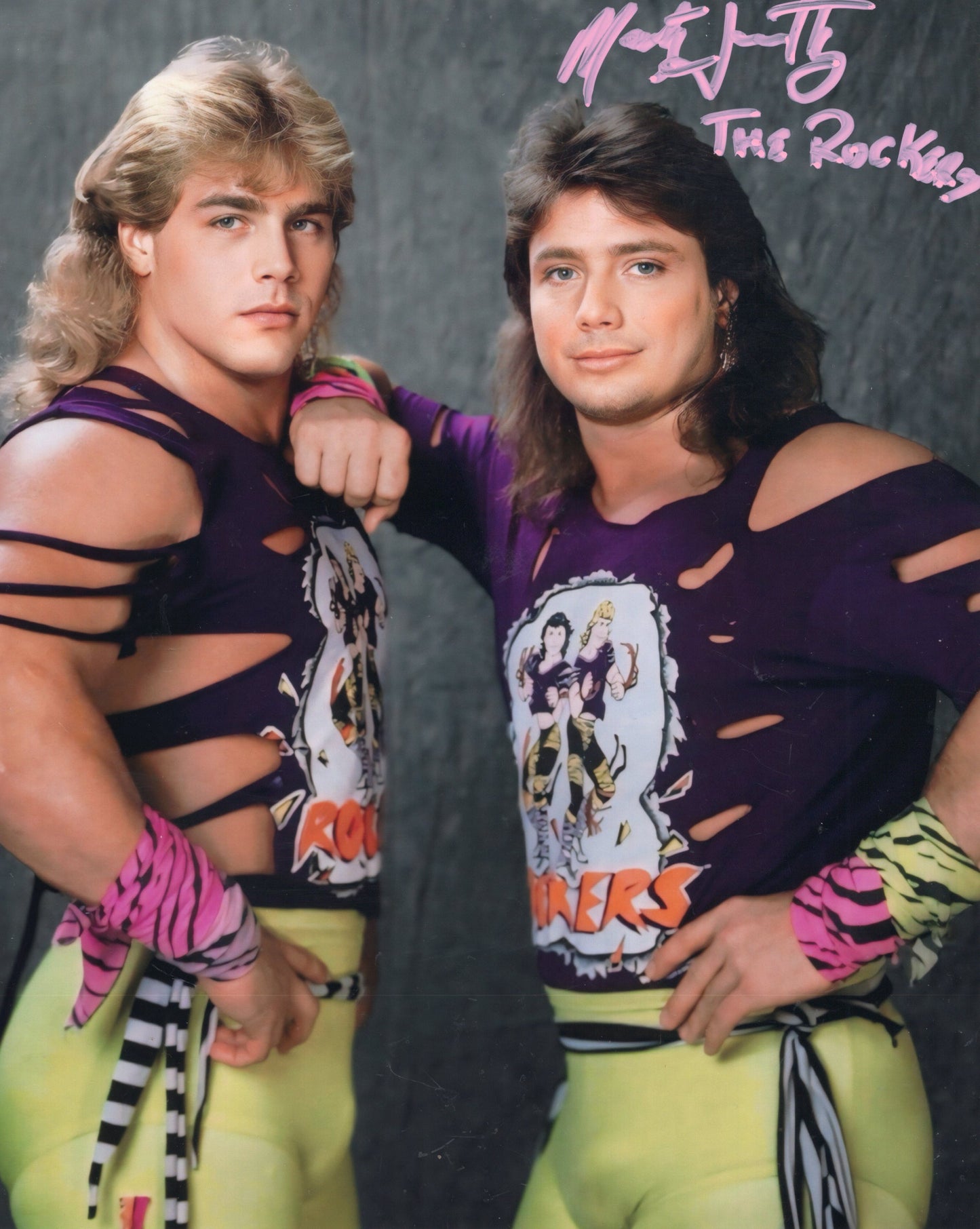 Marty Jannetty (metallic 8x10 photo) WWF WWE signed auto autograph