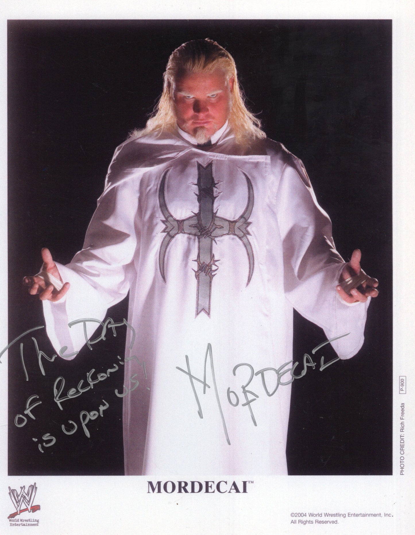 Mordecai 8x10 photo signed auto autograph WWF inscribed