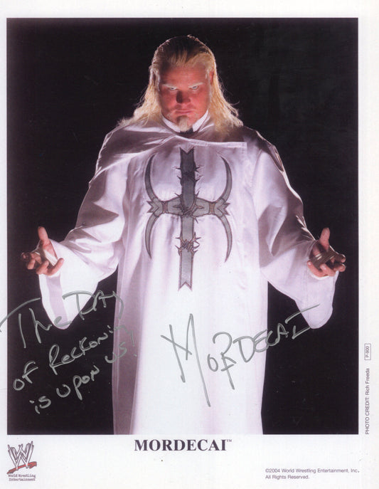 Mordecai 8x10 photo signed auto autograph WWF inscribed