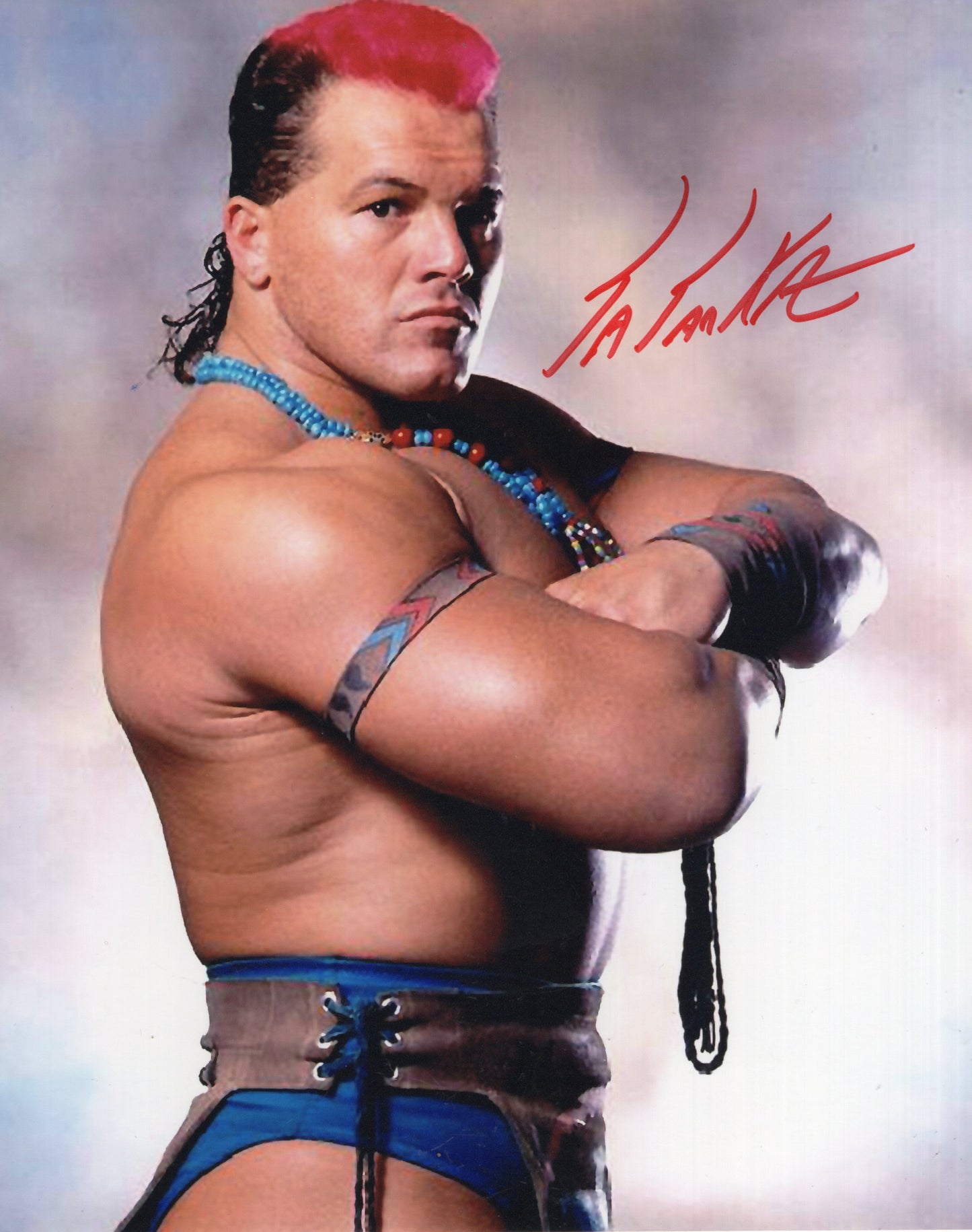 Tatanka 8x10 photo signed auto autographed WWE WWF