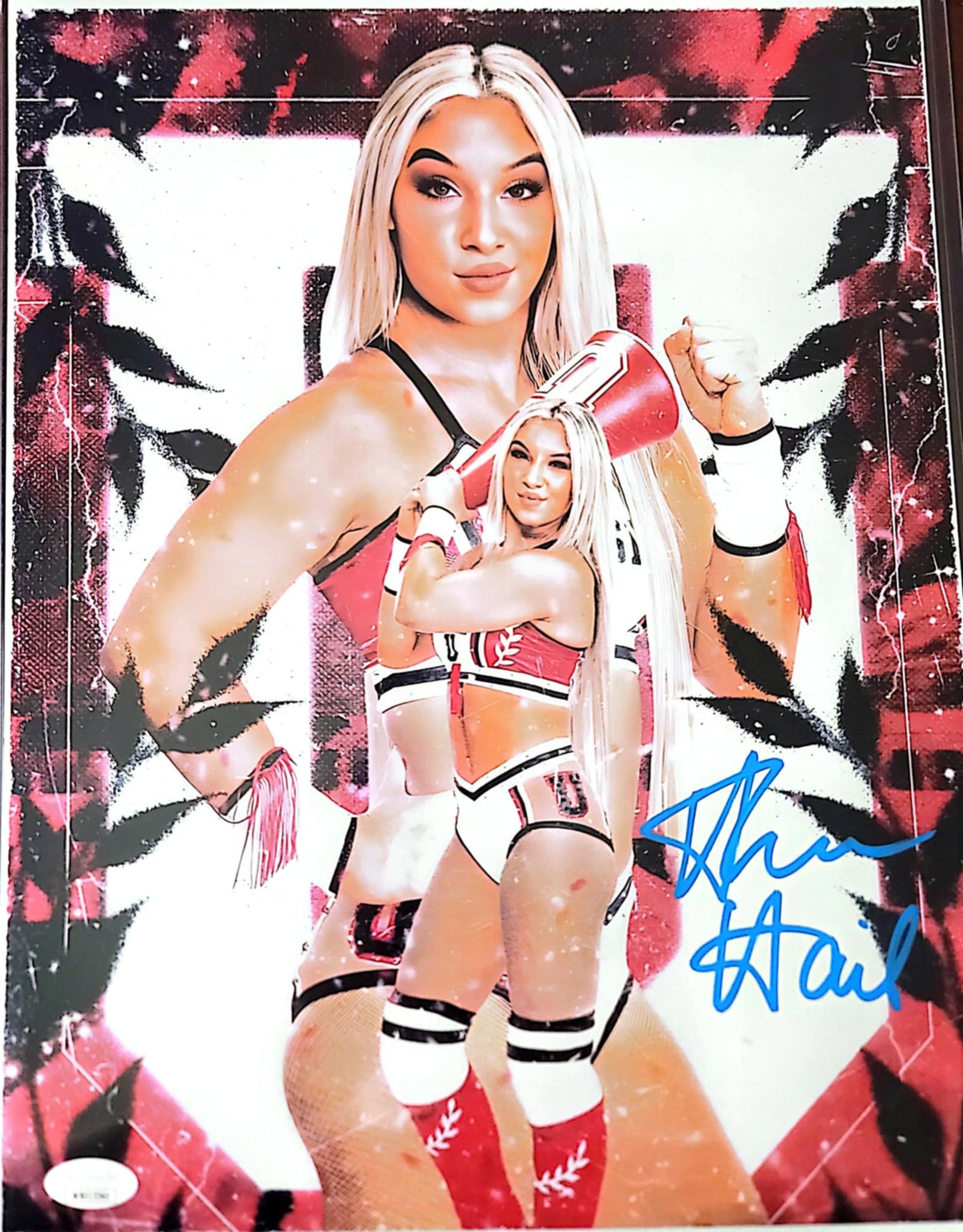 Thea Hail JSA COA (11x14 metallic) funhouse WWE NXT photo signed auto autographed