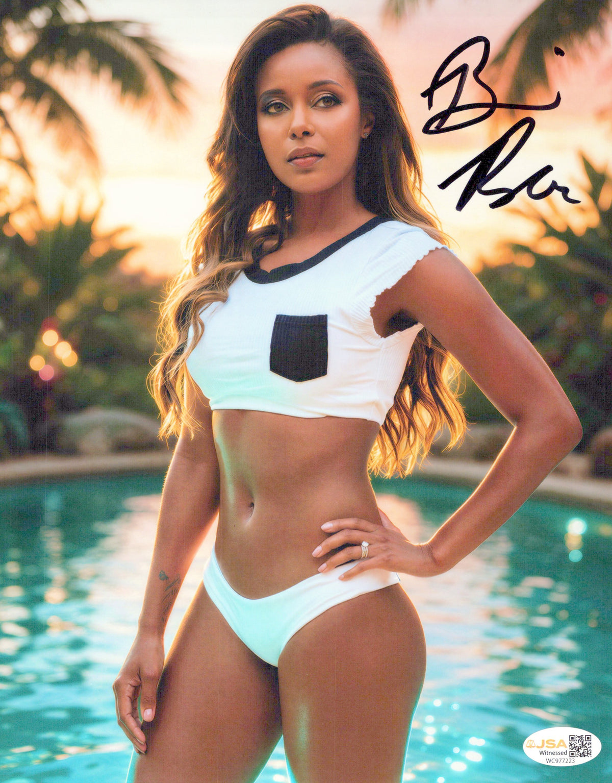 Brandi Rhodes metallic 8x10 photo JSA COA funhouse signed auto autographed WWE AEW