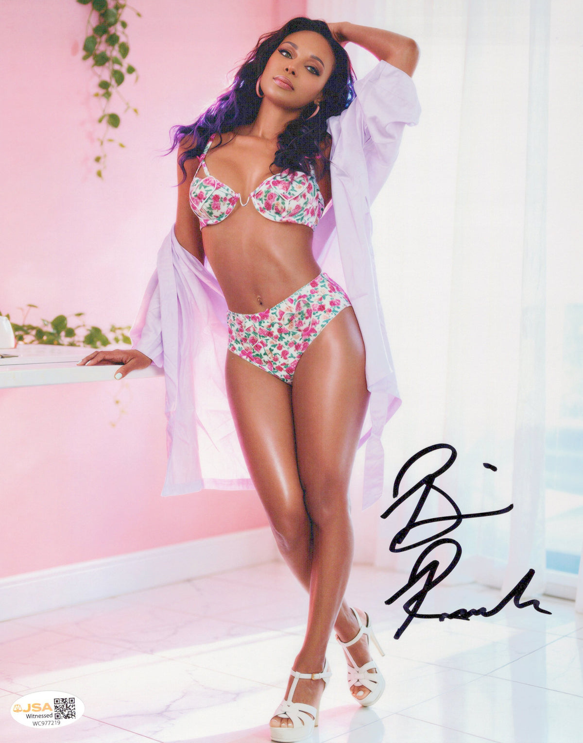 Brandi Rhodes metallic 8x10 photo JSA COA funhouse signed auto autographed WWE AEW