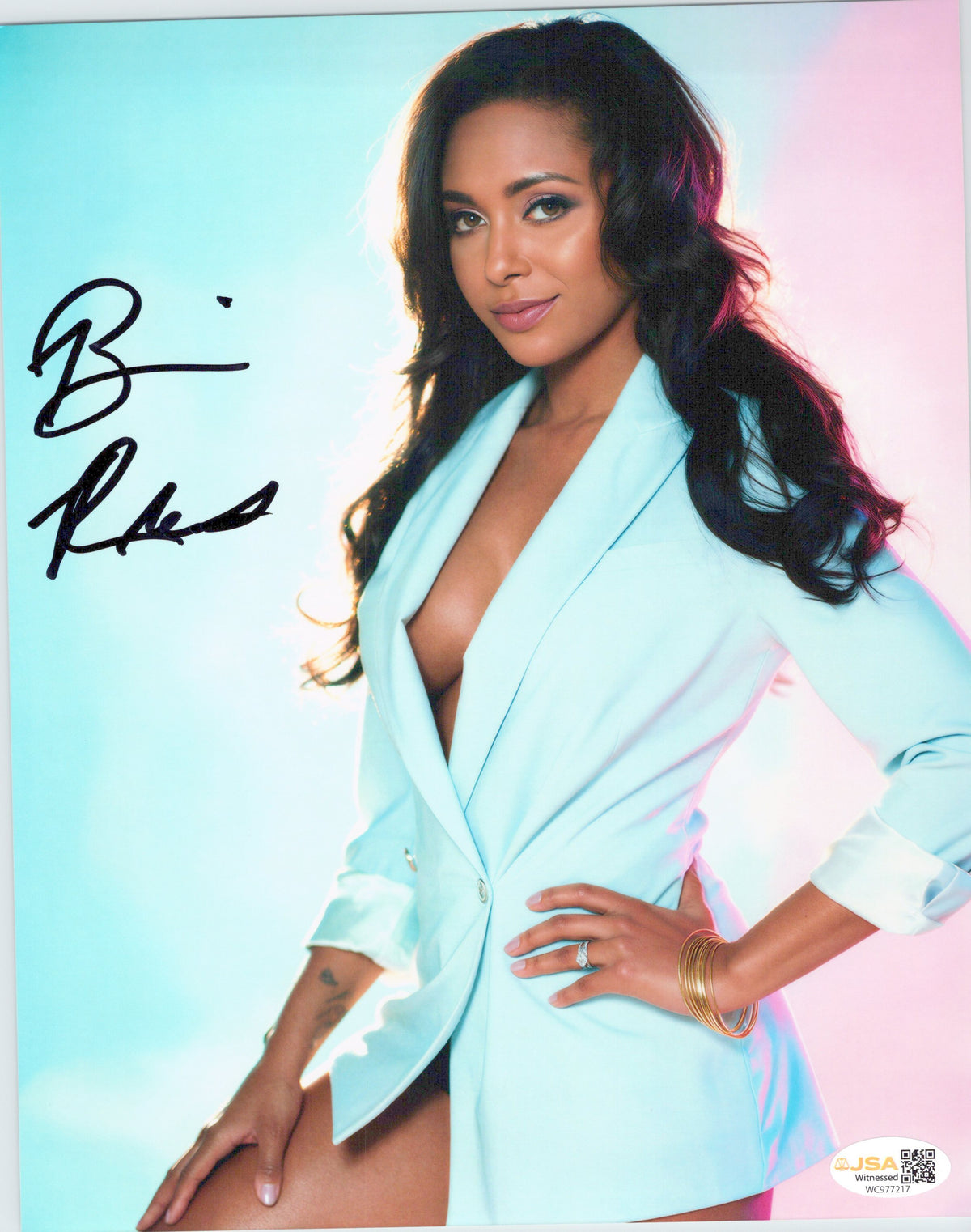 Brandi Rhodes metallic 8x10 photo JSA COA funhouse signed auto autographed WWE AEW