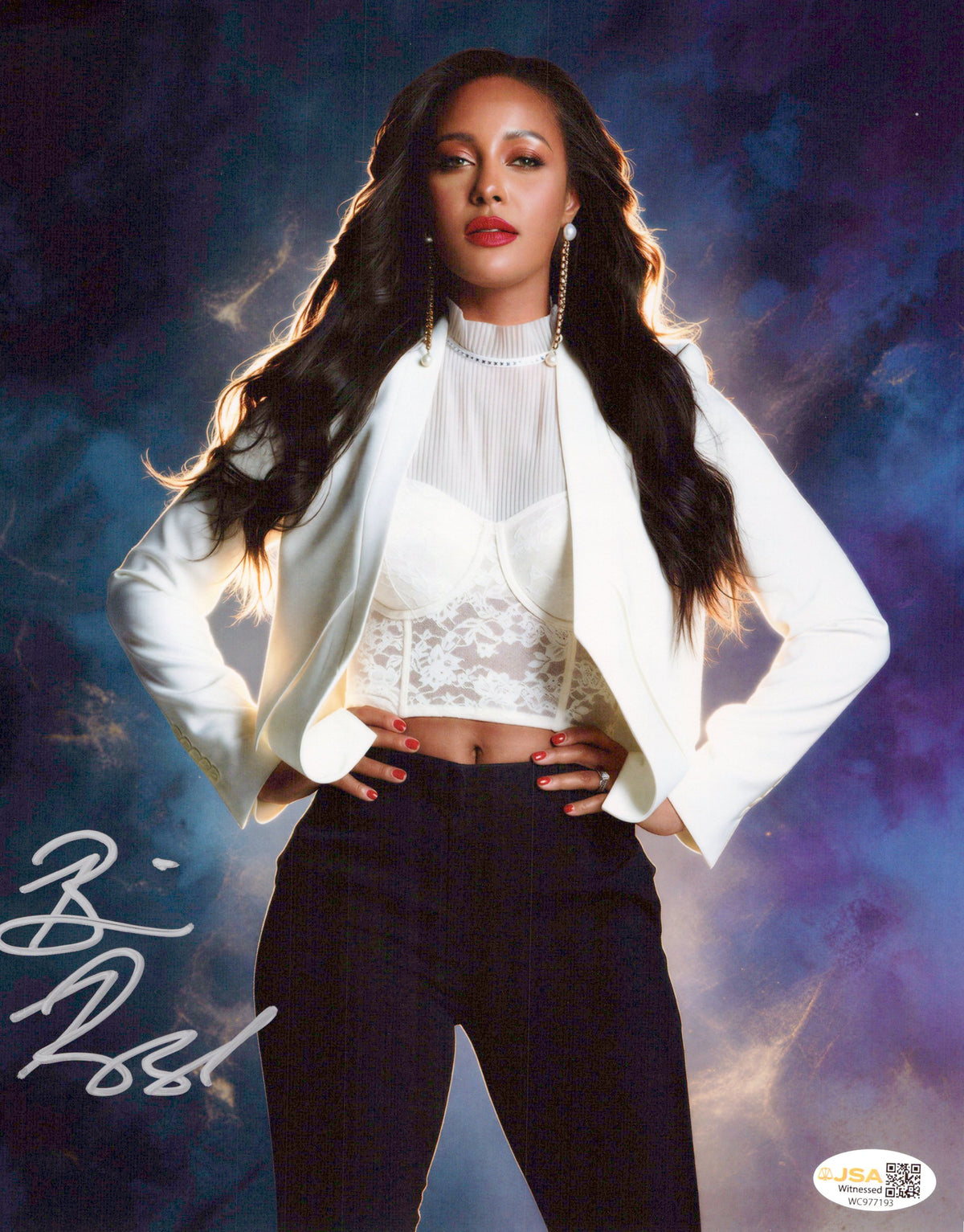 Brandi Rhodes metallic 8x10 photo JSA COA funhouse signed auto autographed WWE AEW