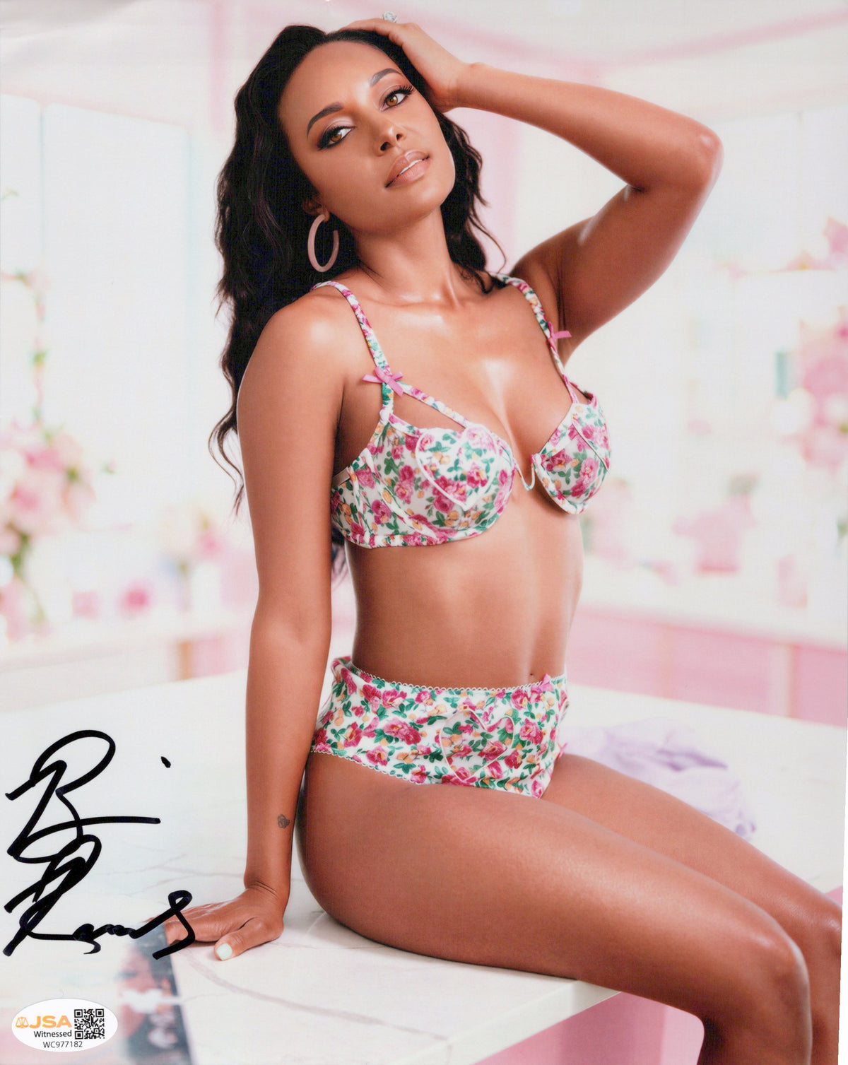Brandi Rhodes metallic 8x10 photo JSA COA funhouse signed auto autographed WWE AEW