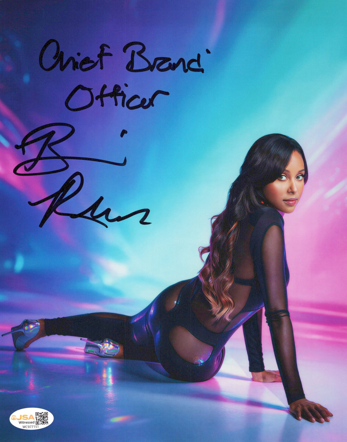 Brandi Rhodes metallic 8x10 photo JSA COA funhouse signed auto autographed WWE AEW