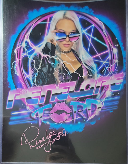 Penelope Ford (metallic 11x14) AEW photo signed auto autographed