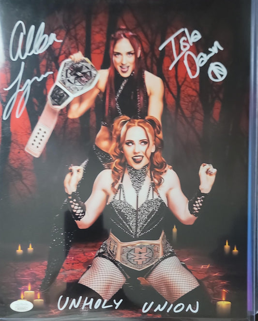 Alba Fyre Isla Dawn (metallic 11x14) JSA WWE NXT photo signed auto autographed