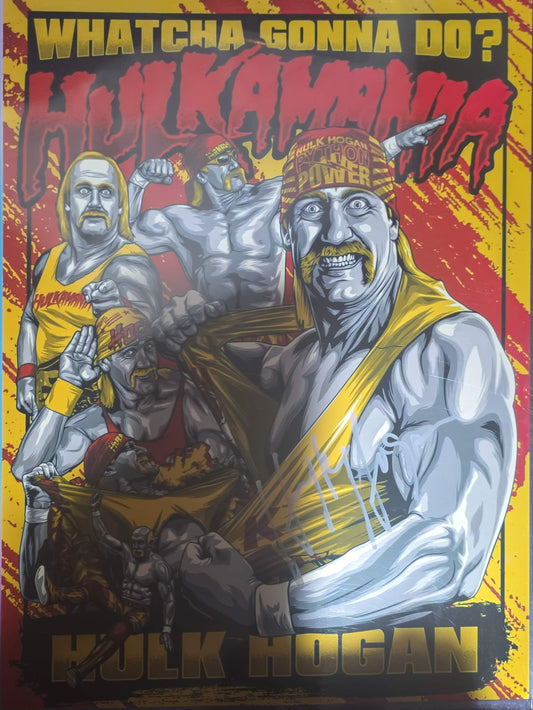 Hulk Hogan (metallic 11x14 photo) Beachshop COA FUNHOUSE METALLIC WWE autographed