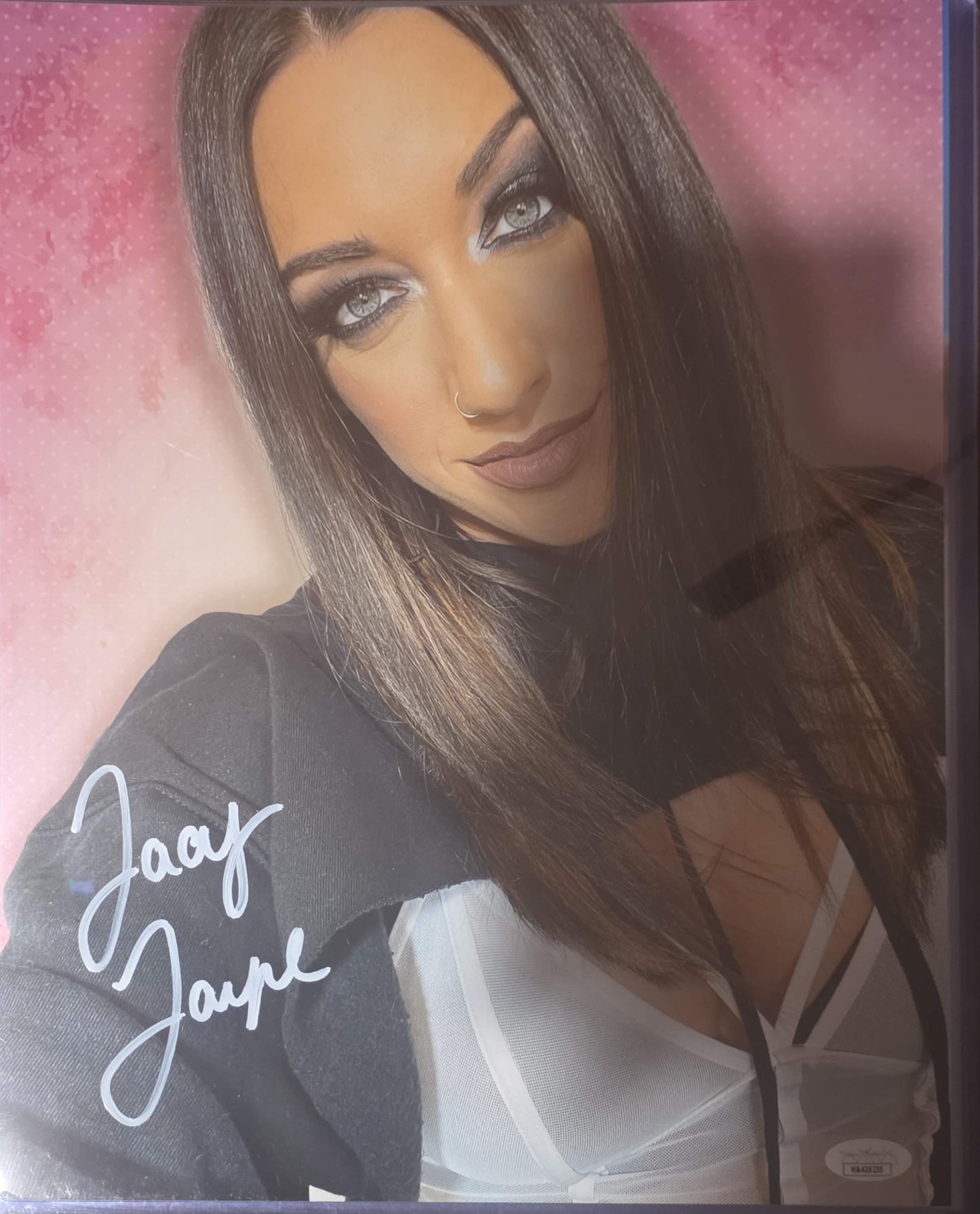 Jacy Jayne (11x14 funhouse metallic) nxt signed autographed JSA