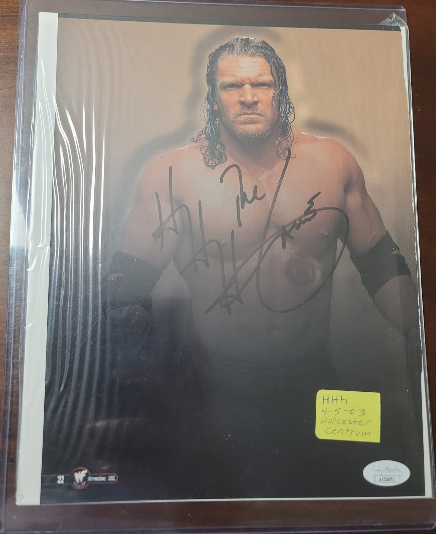 Triple H HHH JSA COA (magazine page) photo signed auto autographed WWF WWE