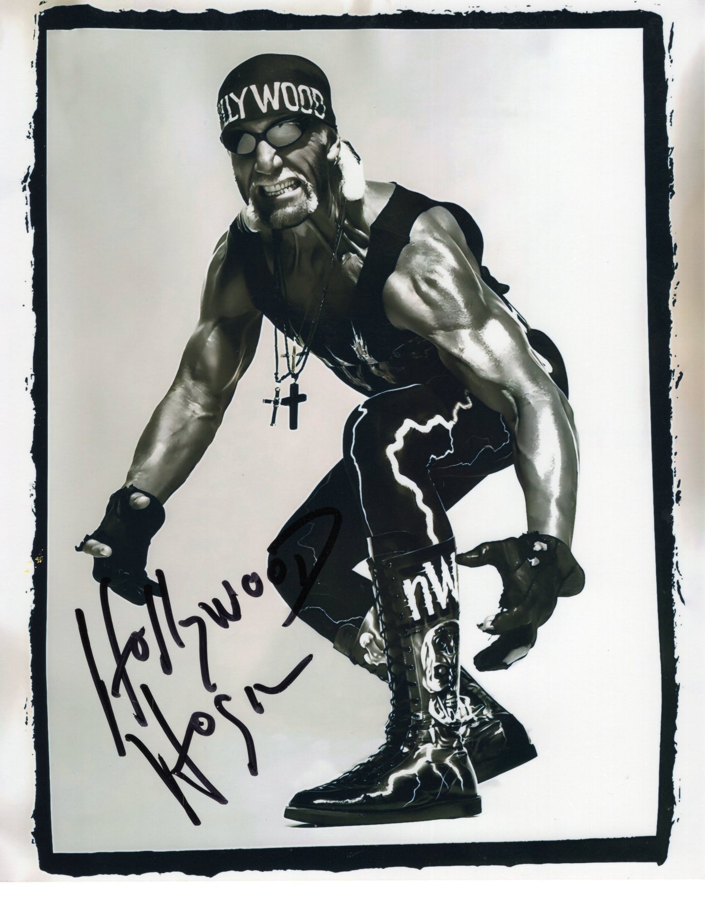 Hollywood Hulk Hogan Funhouse metallic 8x10 - Beach Shop certed WWF WCW photo signed auto autographed