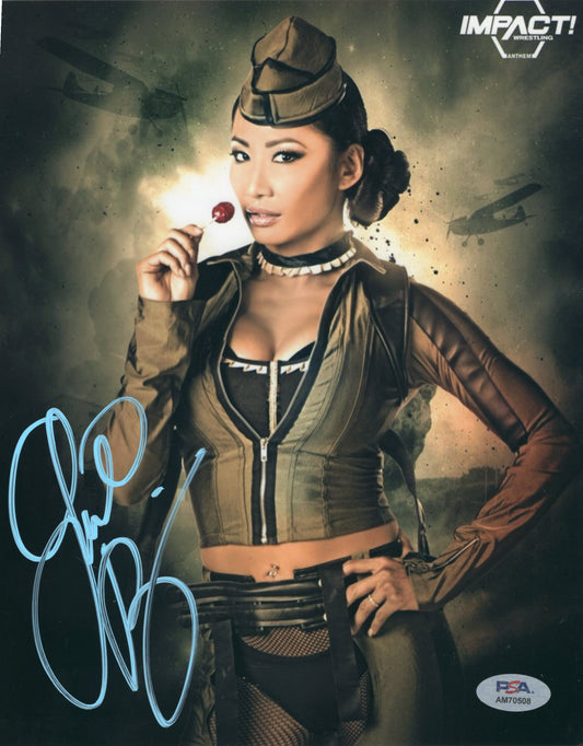 Gail Kim 8x10 metallic photo signed autographed WWE WWF TNA IMPACT PSA COA 1