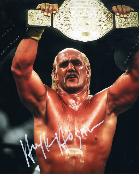 Hollywood Hulk Hogan Funhouse (metallic 8x10) Beach Shop certed WWF WCW photo signed auto autographed