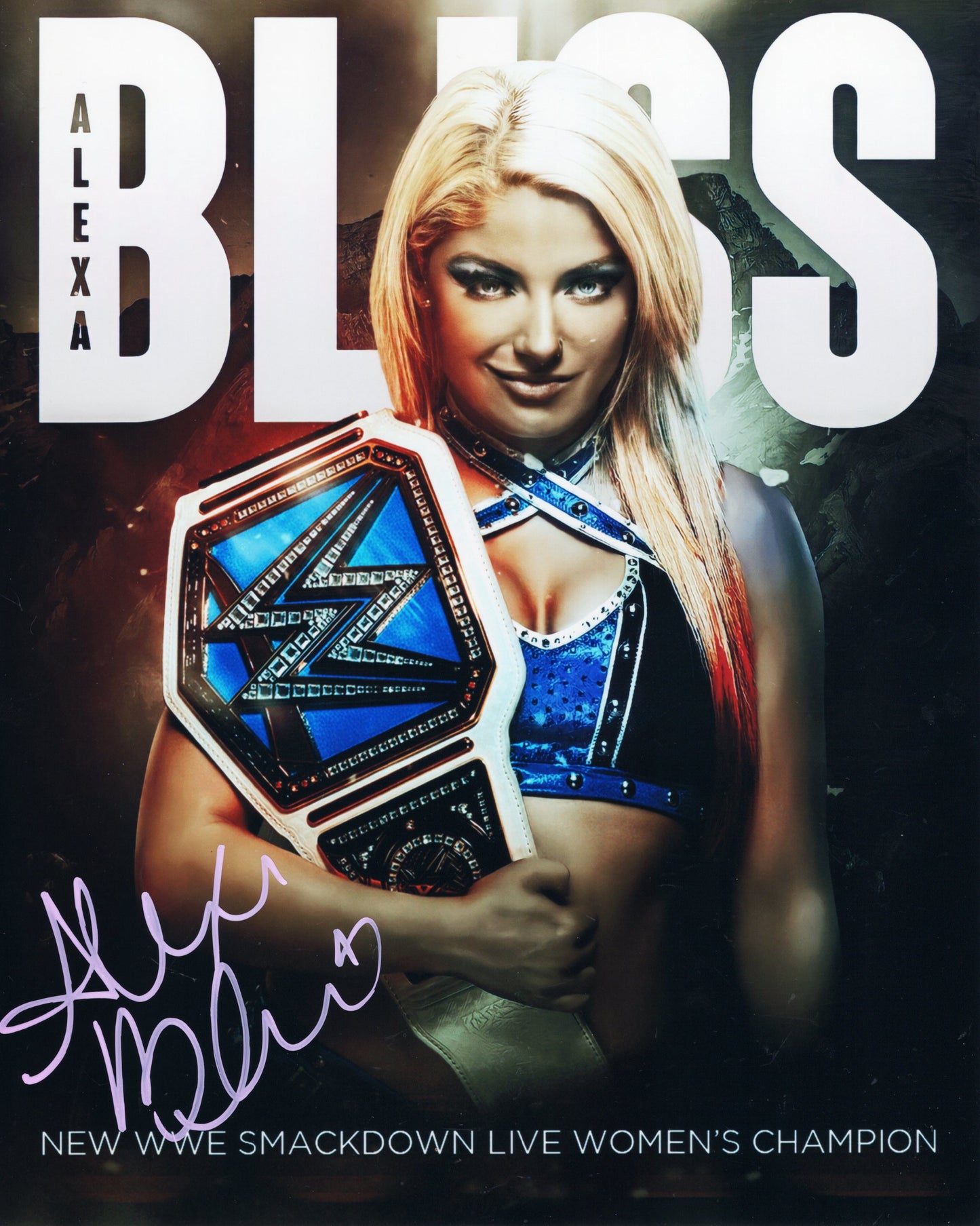 Alexa Bliss Funhouse metallic 8x10 - WWE photo signed auto autographed