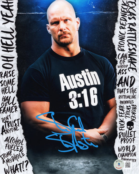 Stone Cold Steve Austin Funhouse metallic 8x10 WWE photo signed autographed