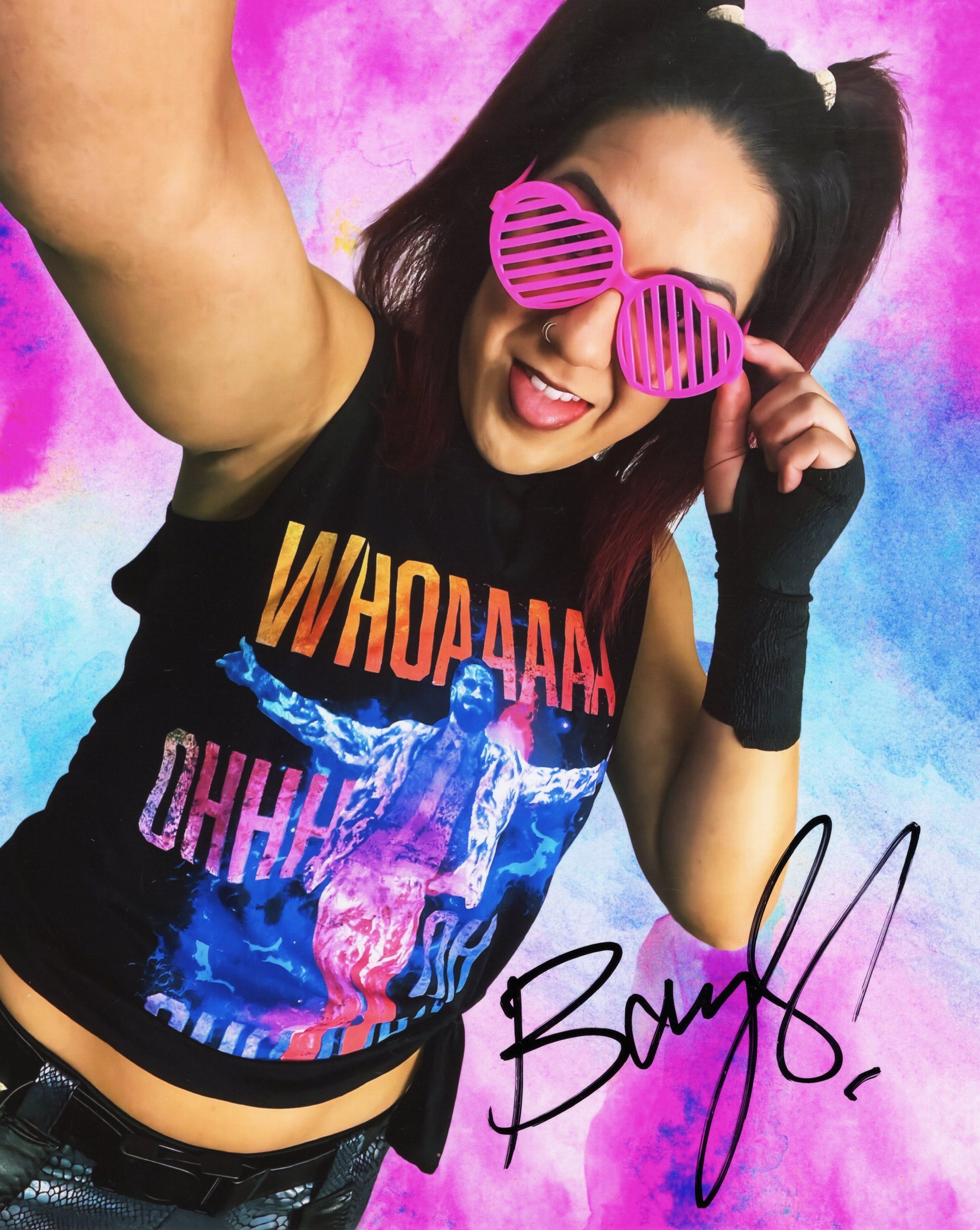 Bayley (metallic 8x10) FUNHOUSE NXT WWE Sexy Hot signed