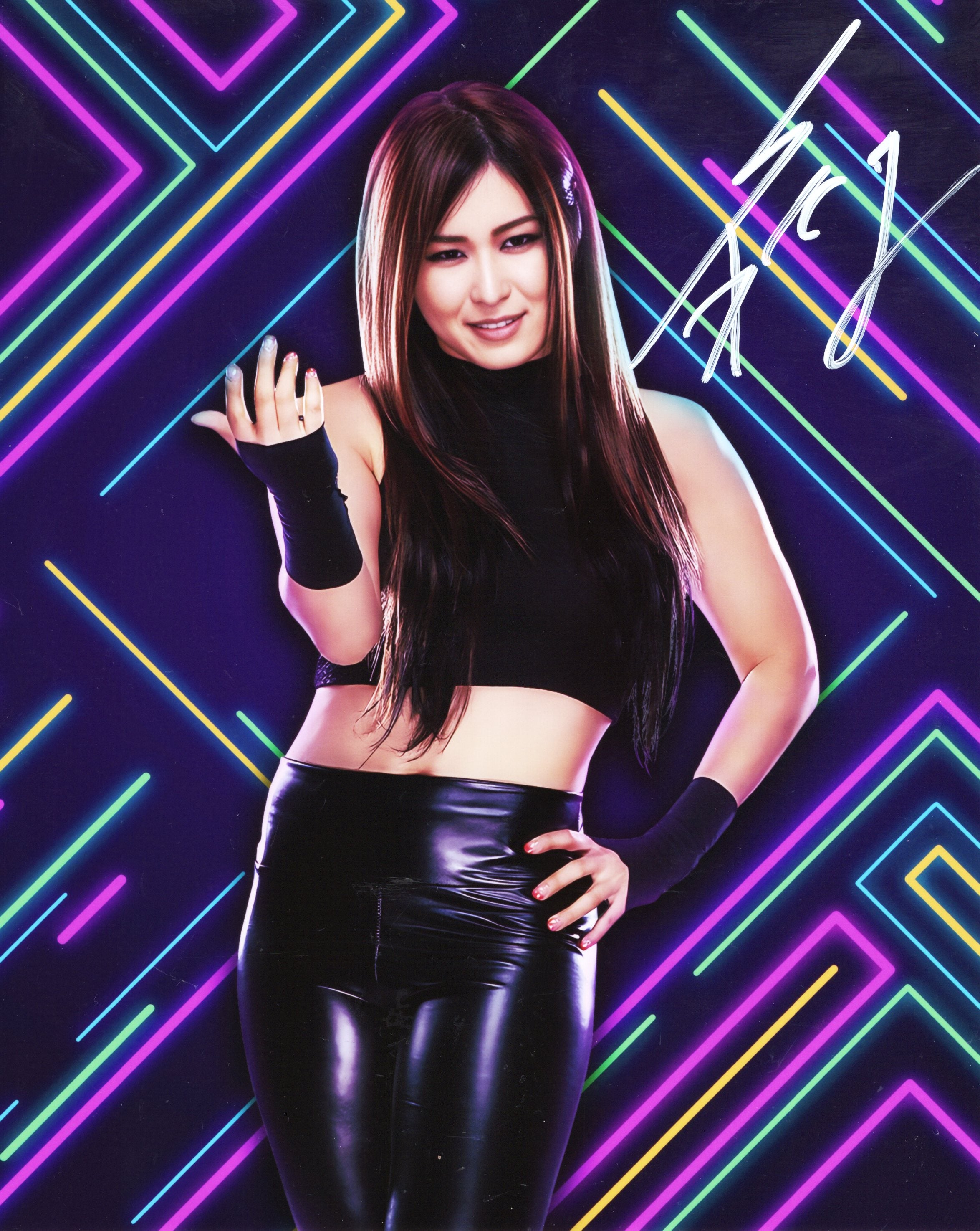 Io Sharai Iyo Sky Funhouse metallic 8x10 - wwe photo signed