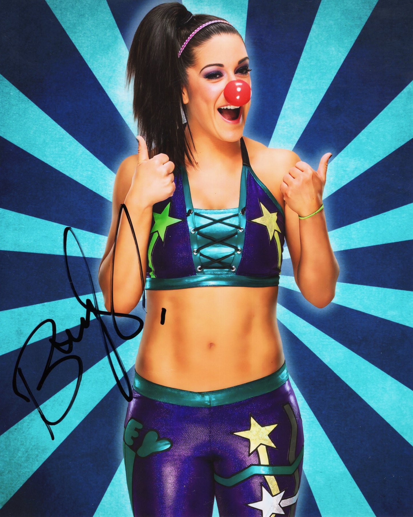 Bayley (metallic 8x10) FUNHOUSE  NXT WWE Sexy Hot signed