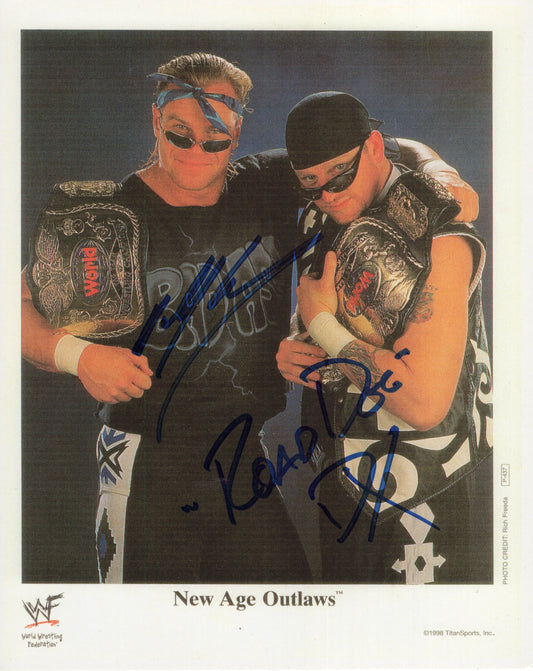 New age outlaws (copy promo) 8x10 photo signed auto autographed WWF WWE