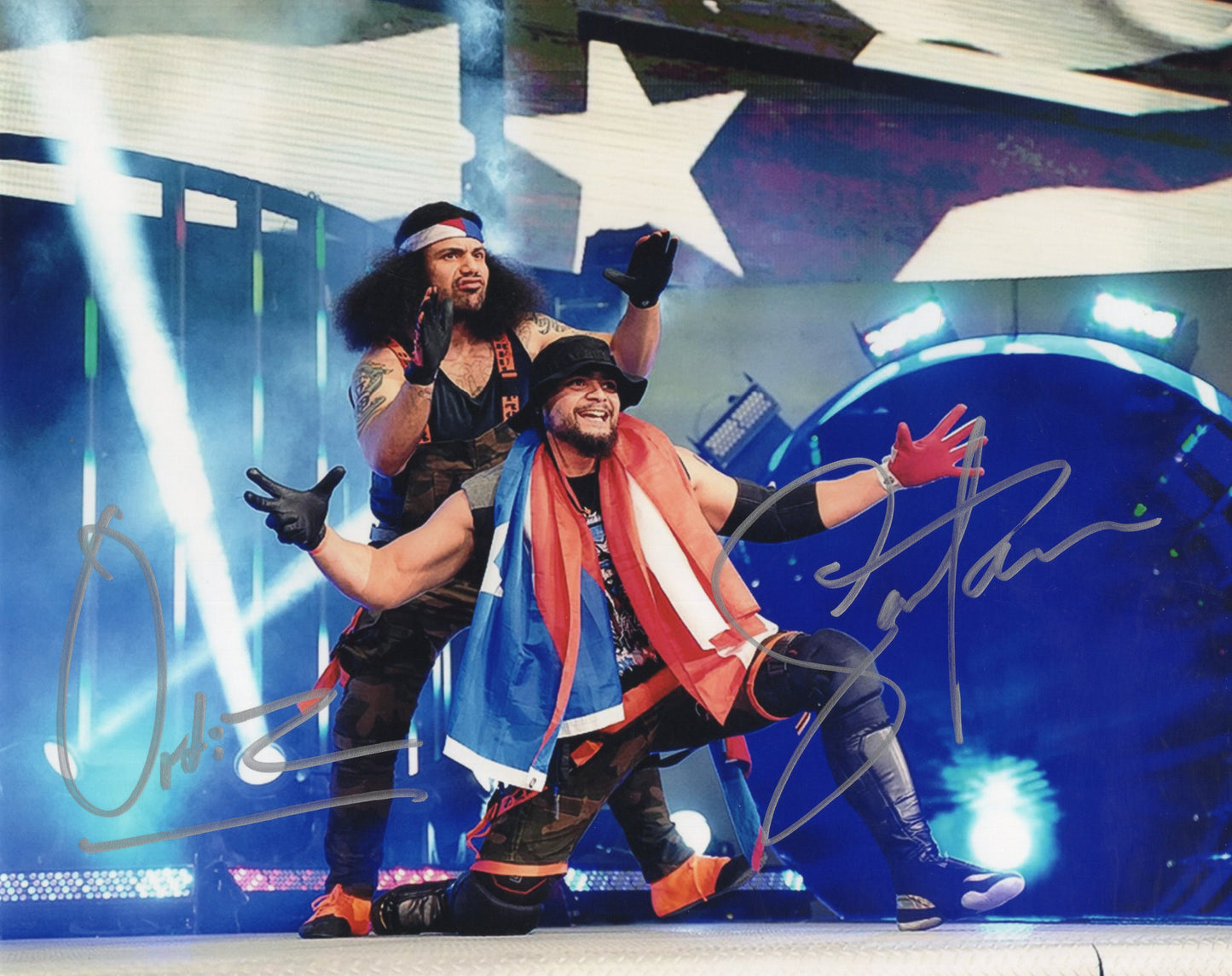 Santana and Ortiz (8x10) AEW photo signed auto autographed