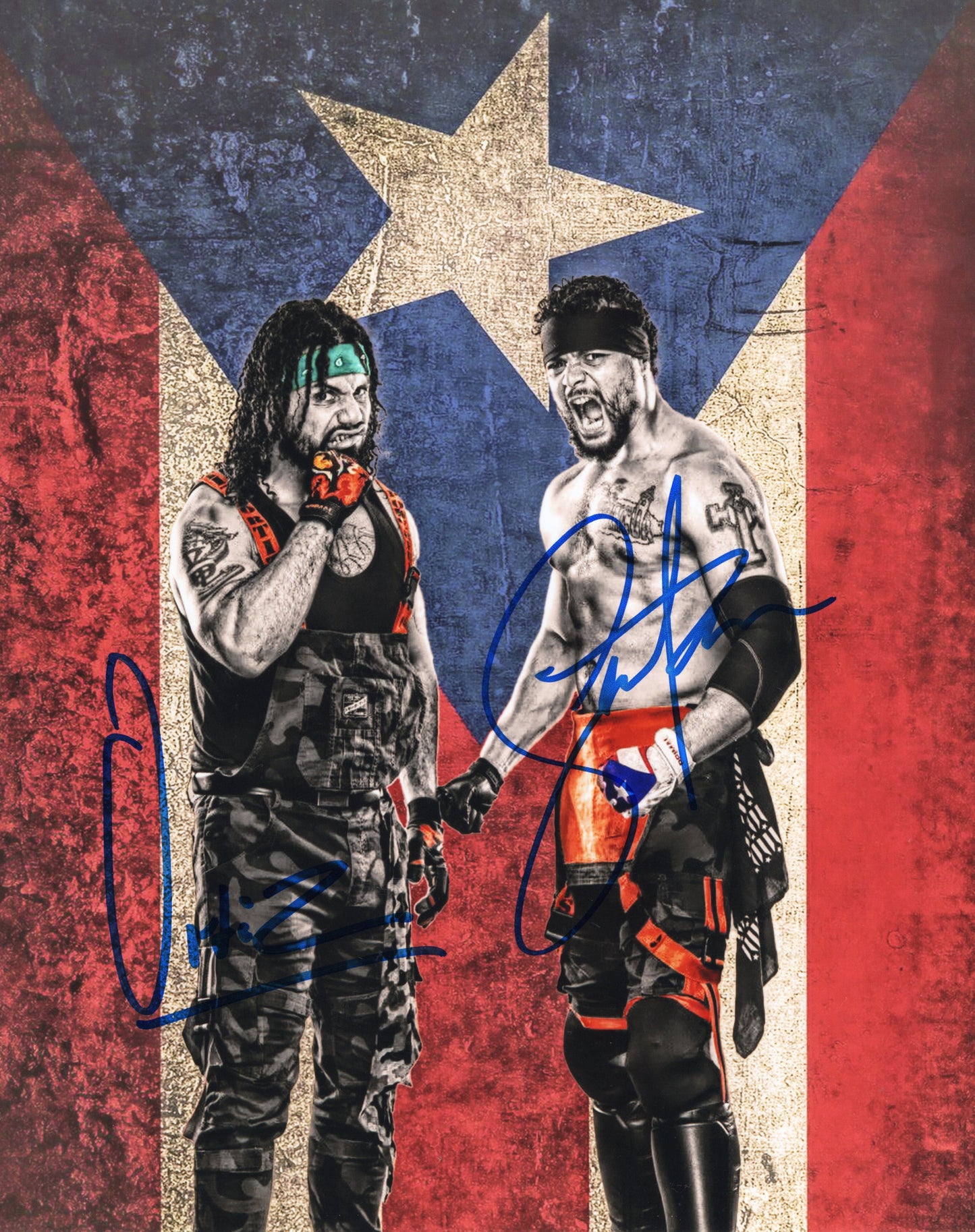 Santana and Ortiz (8x10) AEW signed autographed photo signed auto autographed