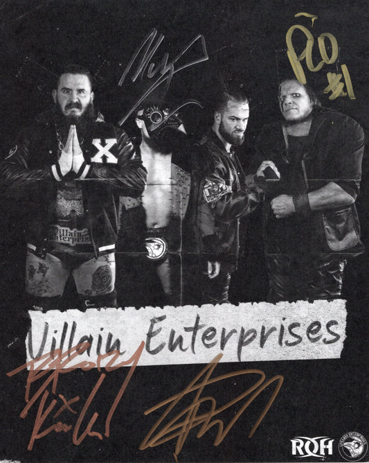 Villain Enterprises (8x10) quad signed photo signed auto autographed ROH