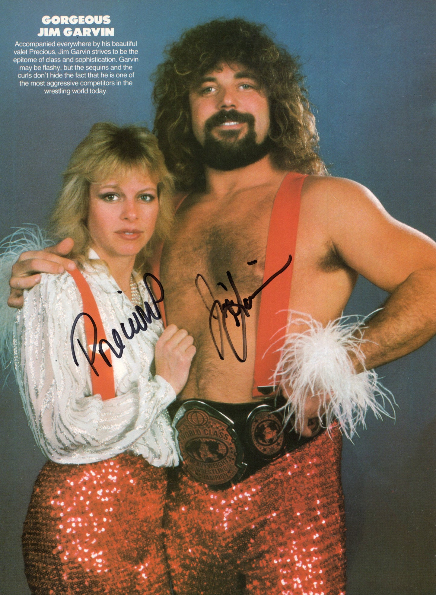 Jimmy Garvin & Precious (magazine page) dual WCW photo signed auto autographed