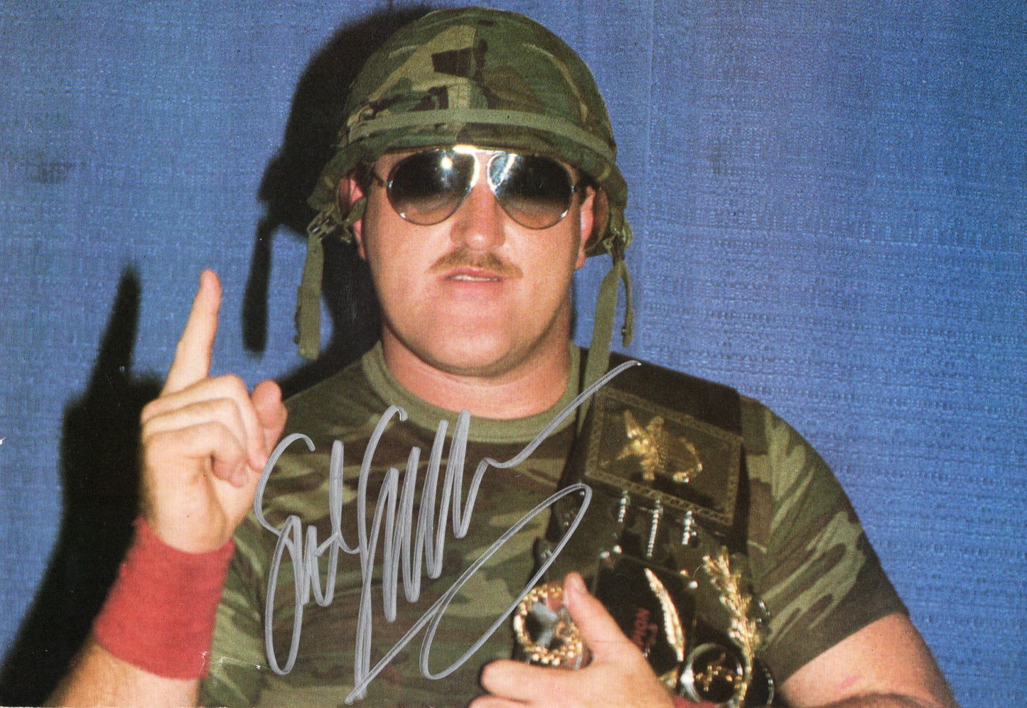 Srgt slaughter (magazine page) photo signed auto autographed WWF