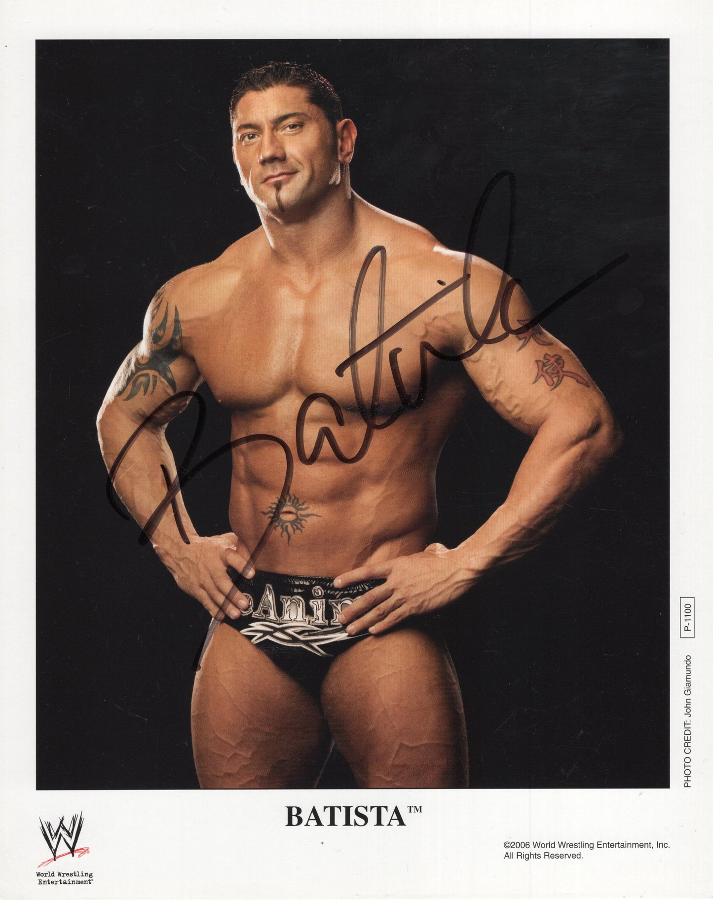 Batista original promo photo signed auto autographed 8x10 WWE WWF