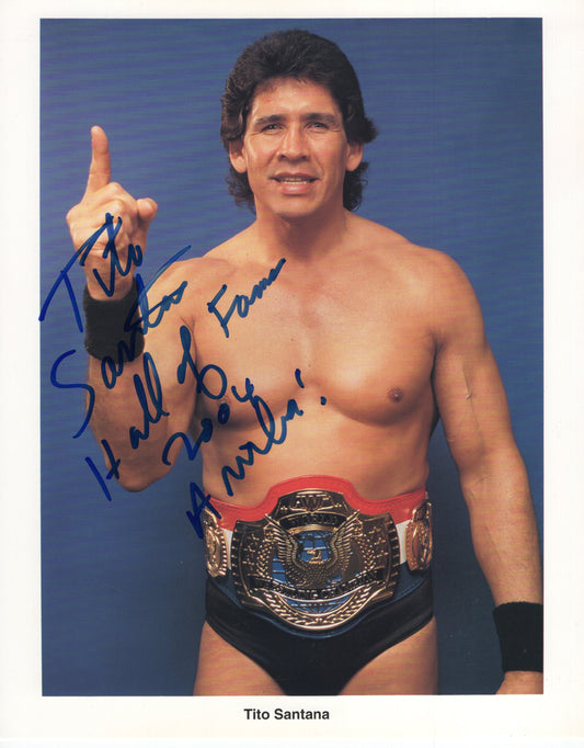 Tito Santana inscribed (8x10) photo signed auto autographed WWF