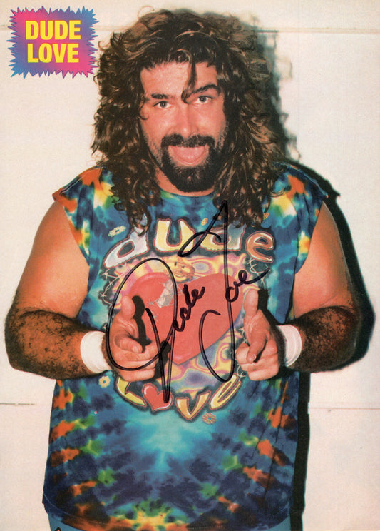 Dude Love (magazine page) Mick Foley Mankind signed auto autographed