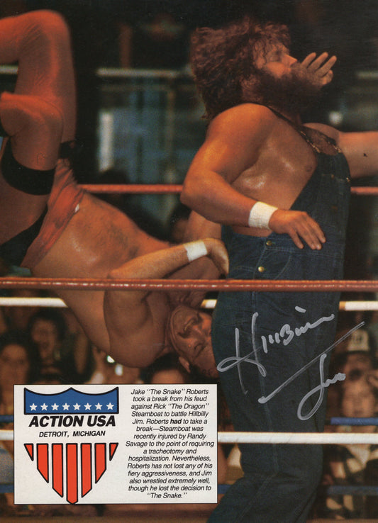 Hillbilly Jim magazine Page photo signed auto autographed WWF