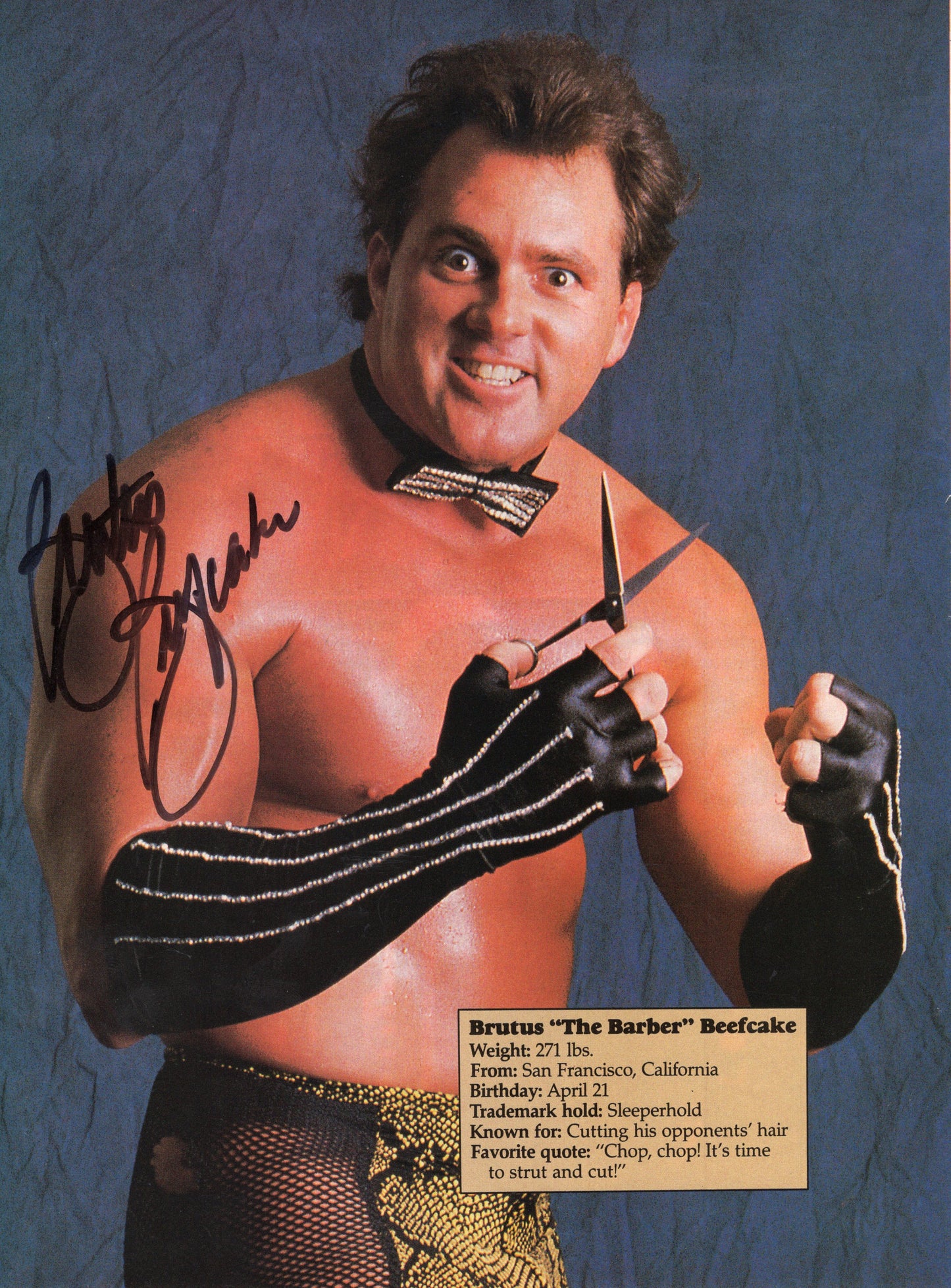 Brutus beefcake (magazine page) photo signed auto autographed