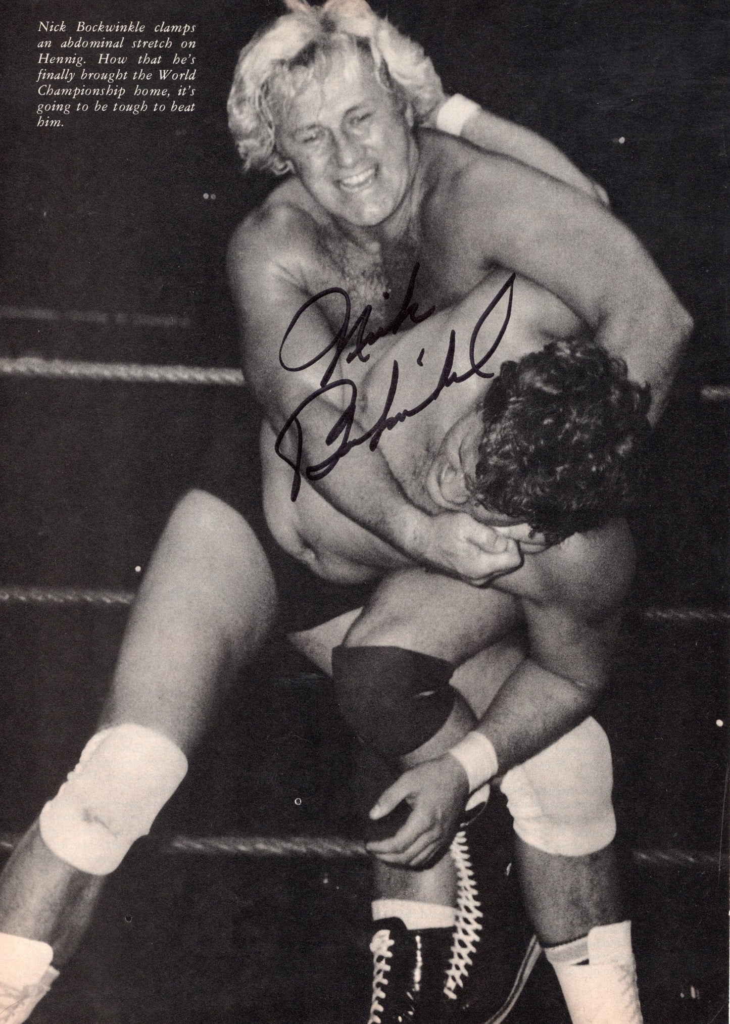 Nick Bockwinkel (magazine page) photo signed auto autographed