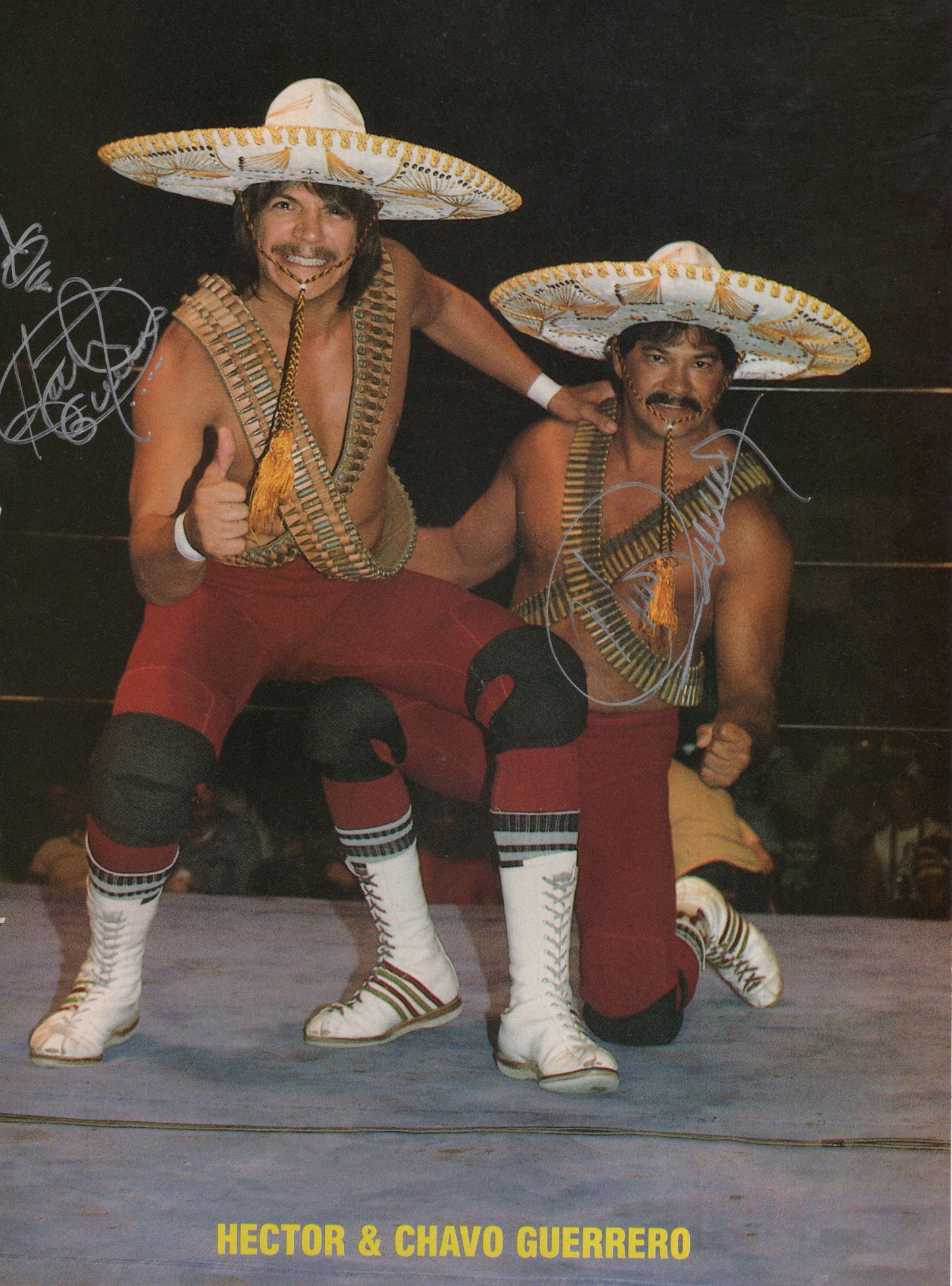 Hector Guerrero and Chavo Guerrero dual (magazine page) signed auto autogr