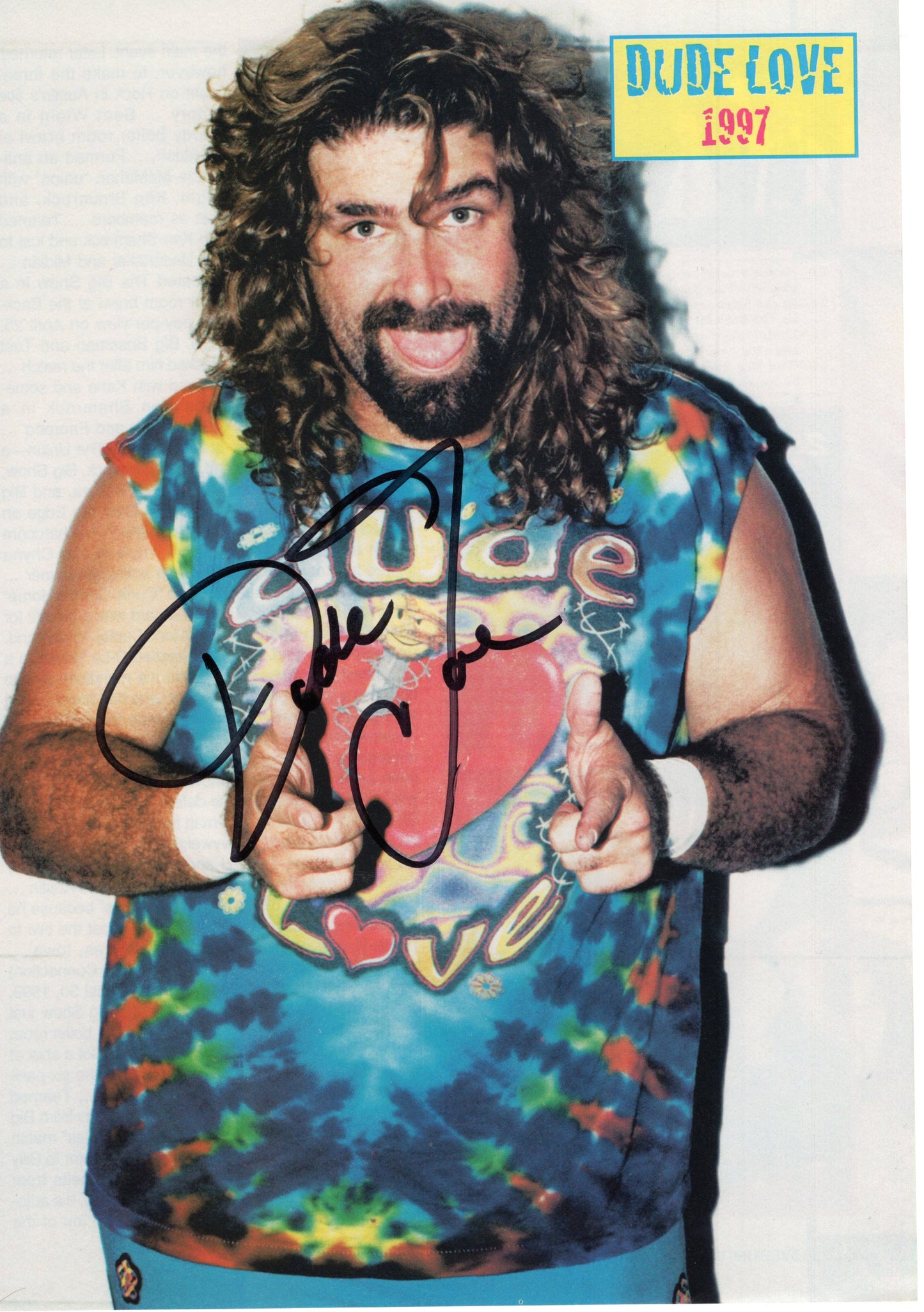 Dude Love (magazine page) Mick Foley Mankind signed auto autographed