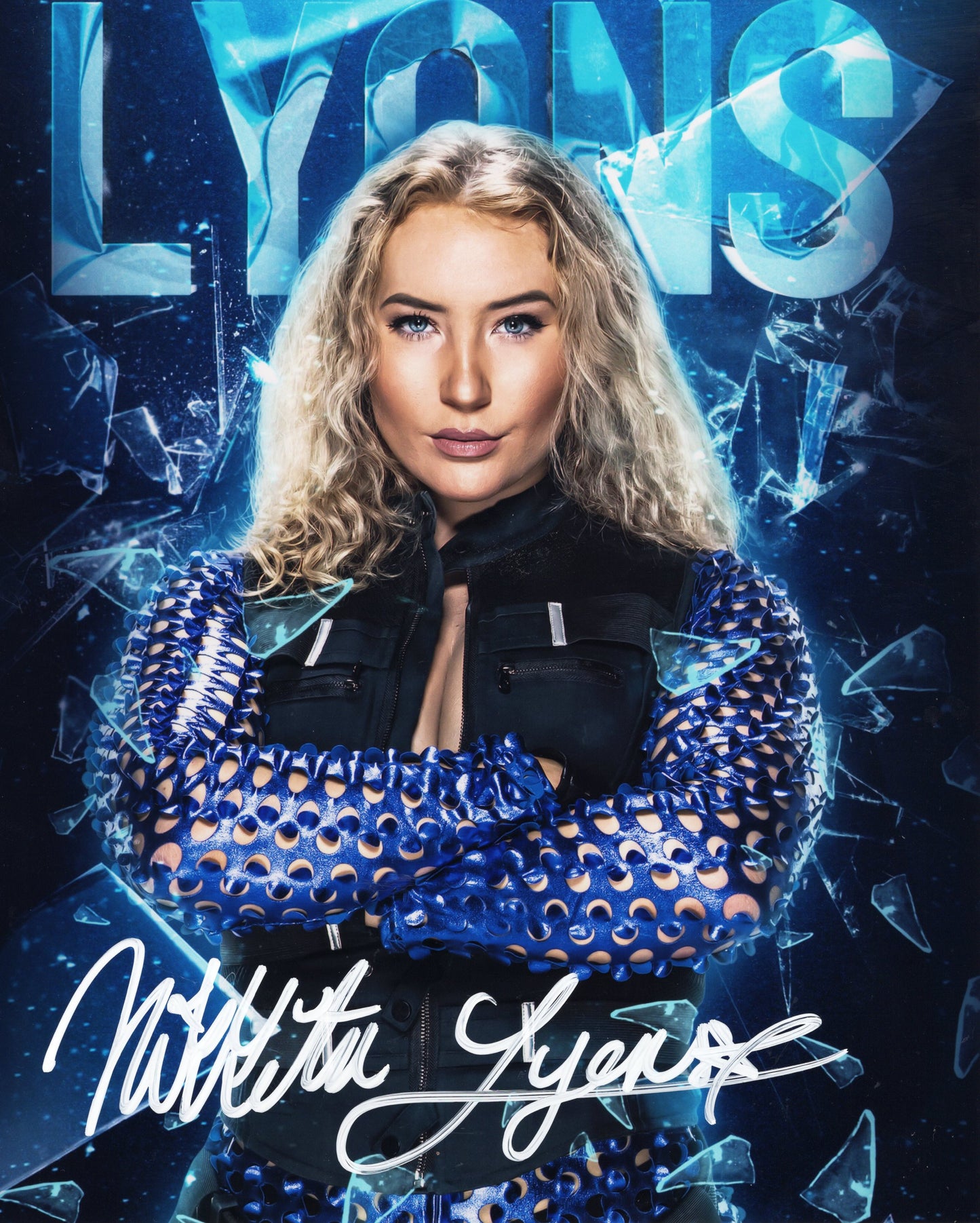 Nikkita Lyons (metallic  8x10) photo  signed auto autographed NXT WWE