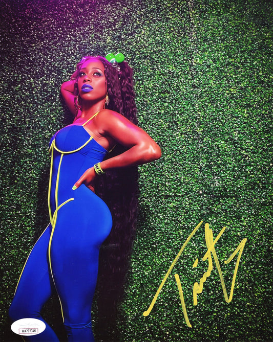 Naomi Trinity (8x10) wwe impact TNA funhouse metallic jsa certed photo signed auto autographed