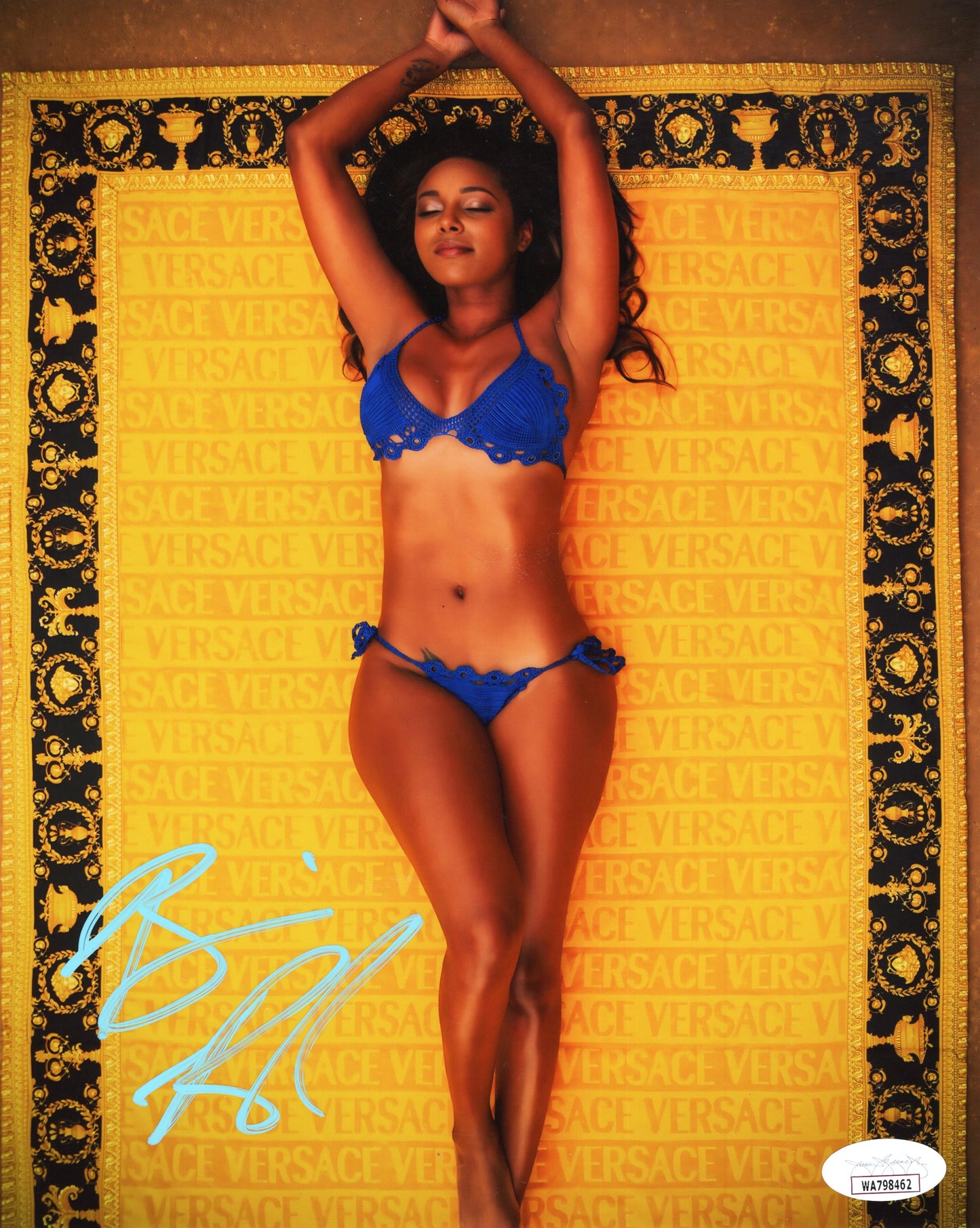 Brandi Rhodes 8x10 funhouse metallic photo jsa signed auto autographed AEW