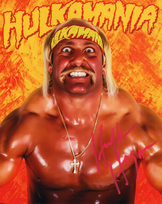 Hulk Hogan Funhouse (metallic 8x10) Beach Shop certed WWF WCW photo signed auto autographed