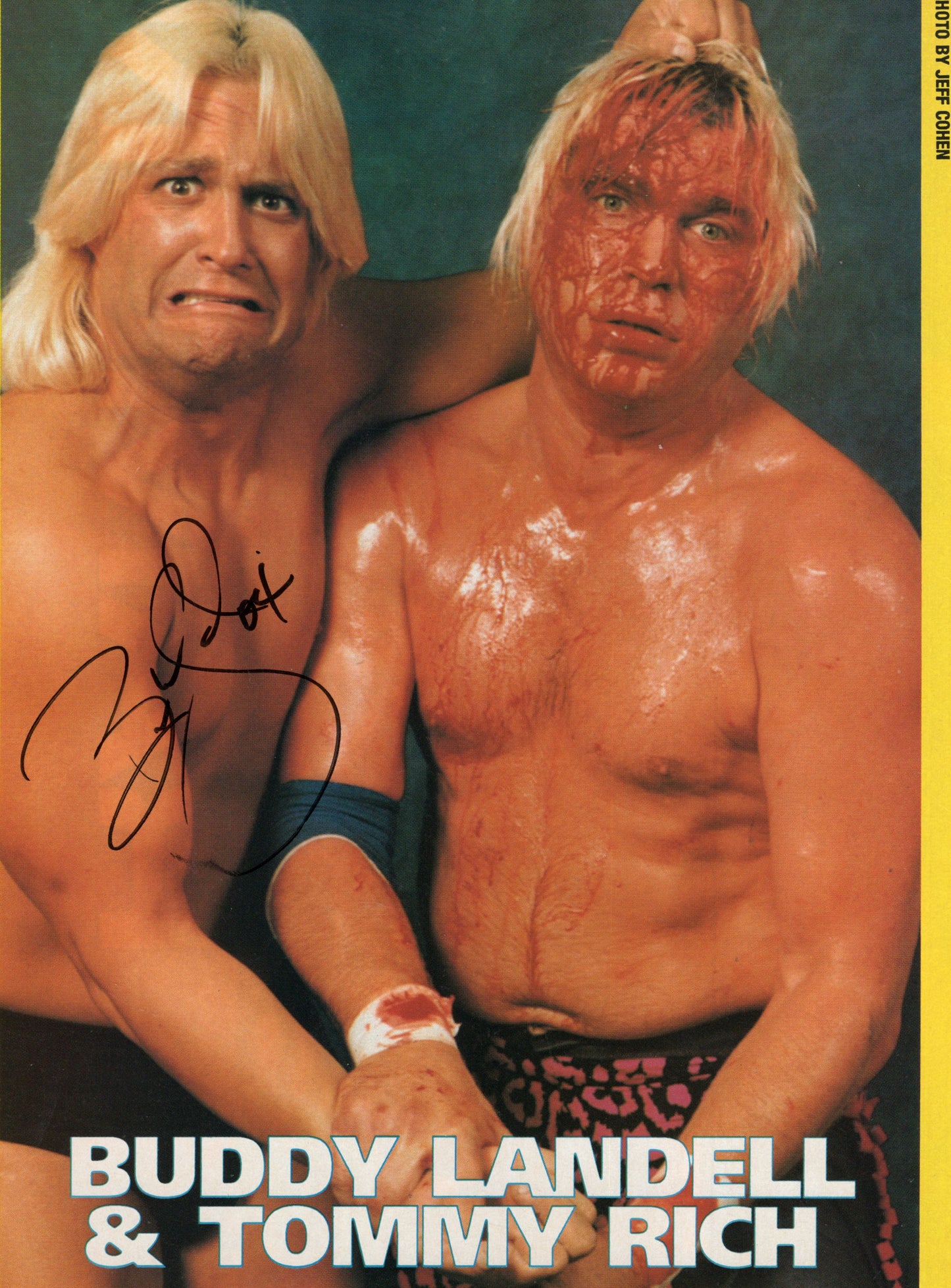 Buddy Landell (magazine page) signed WWF WWE WCW NWA autographed auto