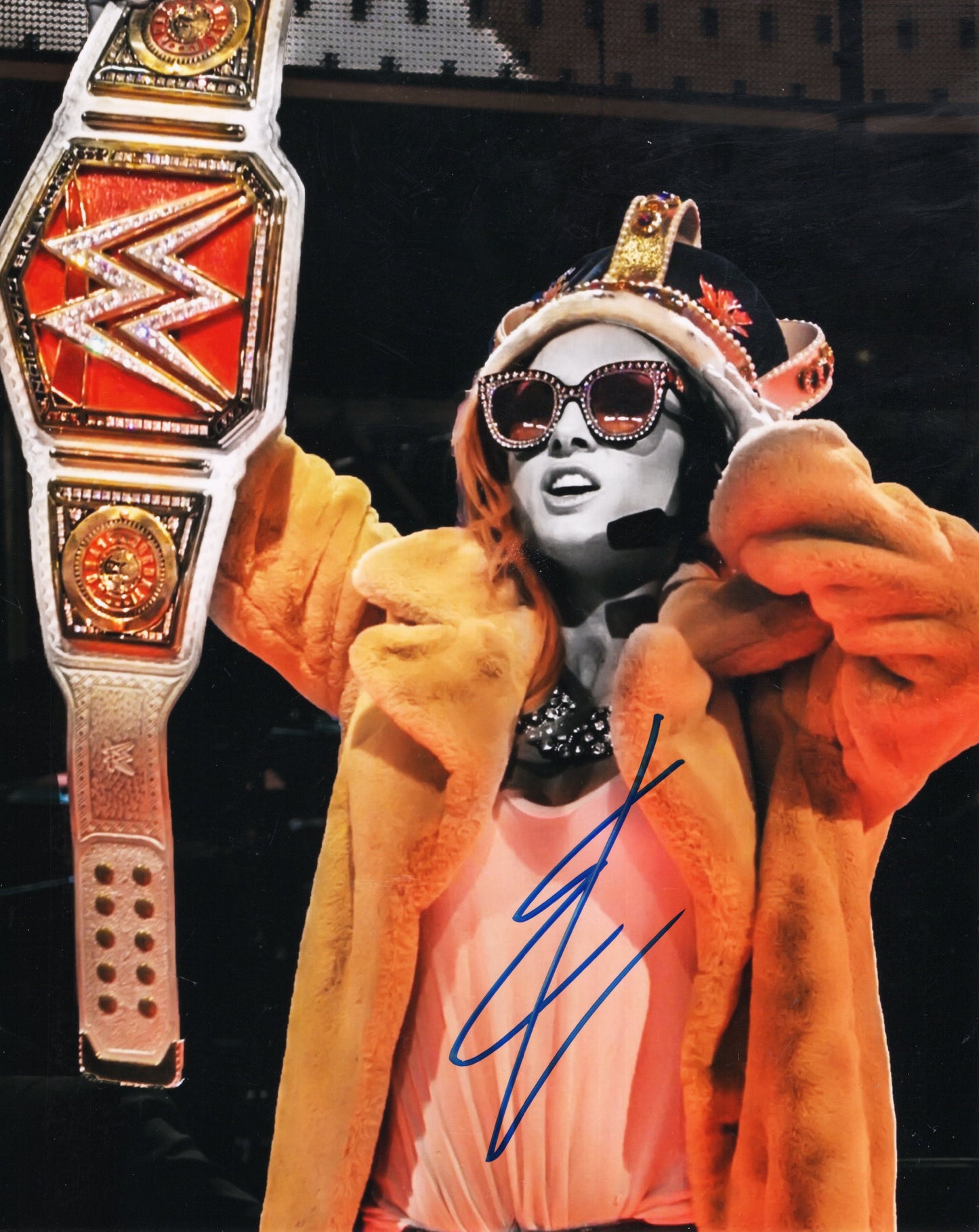 Becky Lynch (metallic 8x10) wwe funhouse photo signed auto autographed